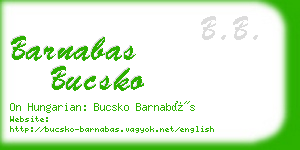 barnabas bucsko business card